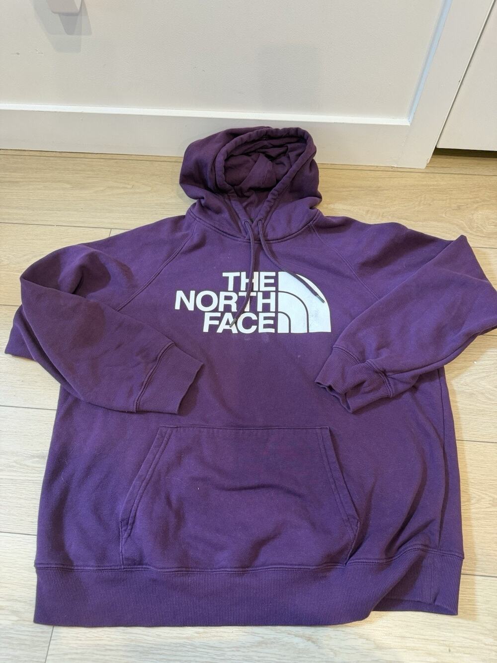 The North Face Hoodie Women XL Purple Half Dome Logo Pullover raglan